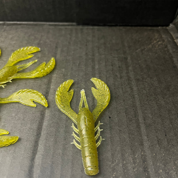 CRAW GrassGreen with black and copper flake 4 inch craw=GrassCraw