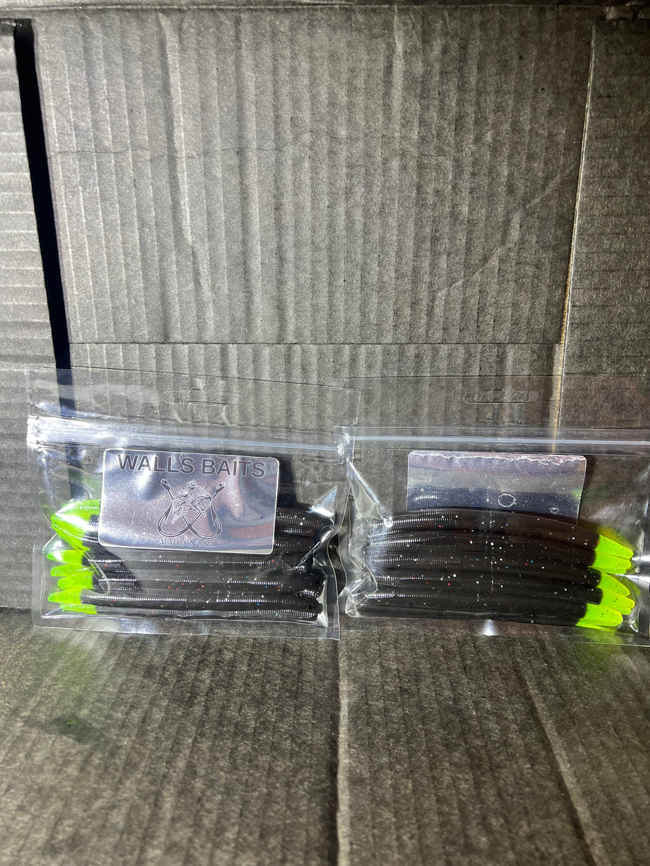 SENKO Black with Red and Silver flake 5-inch Senko=Midnight