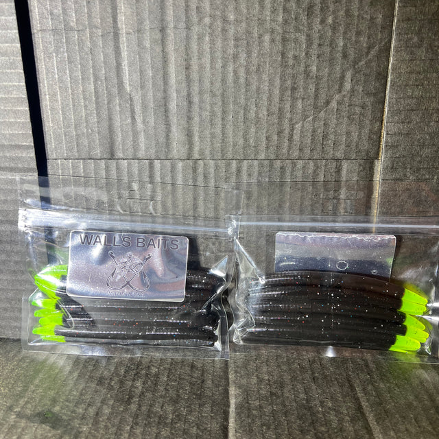 SENKO Black with Red and Silver flake 5-inch Senko=Midnight