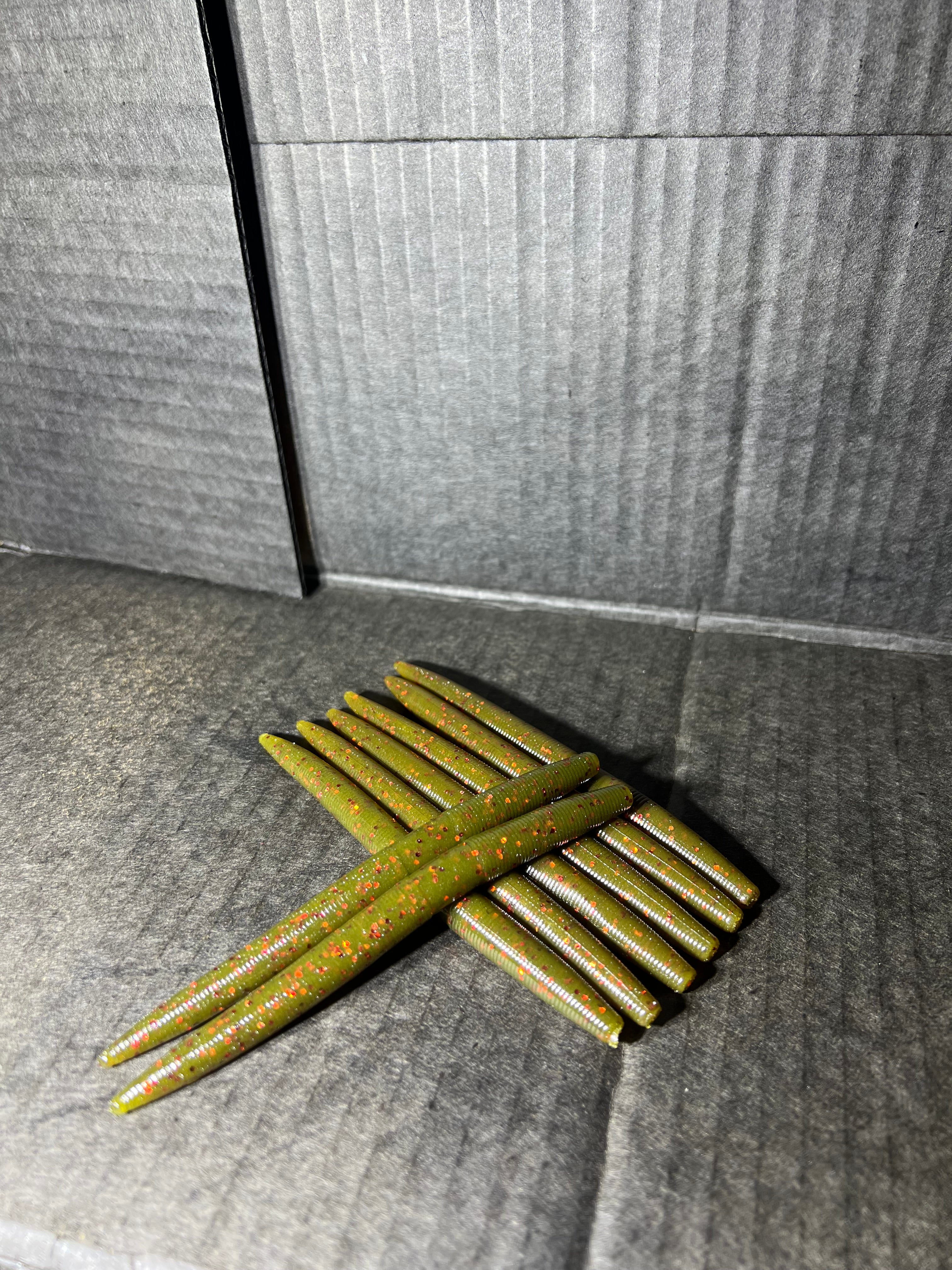 Watermelon Green with red flake 5-inch salted Senko=Watered