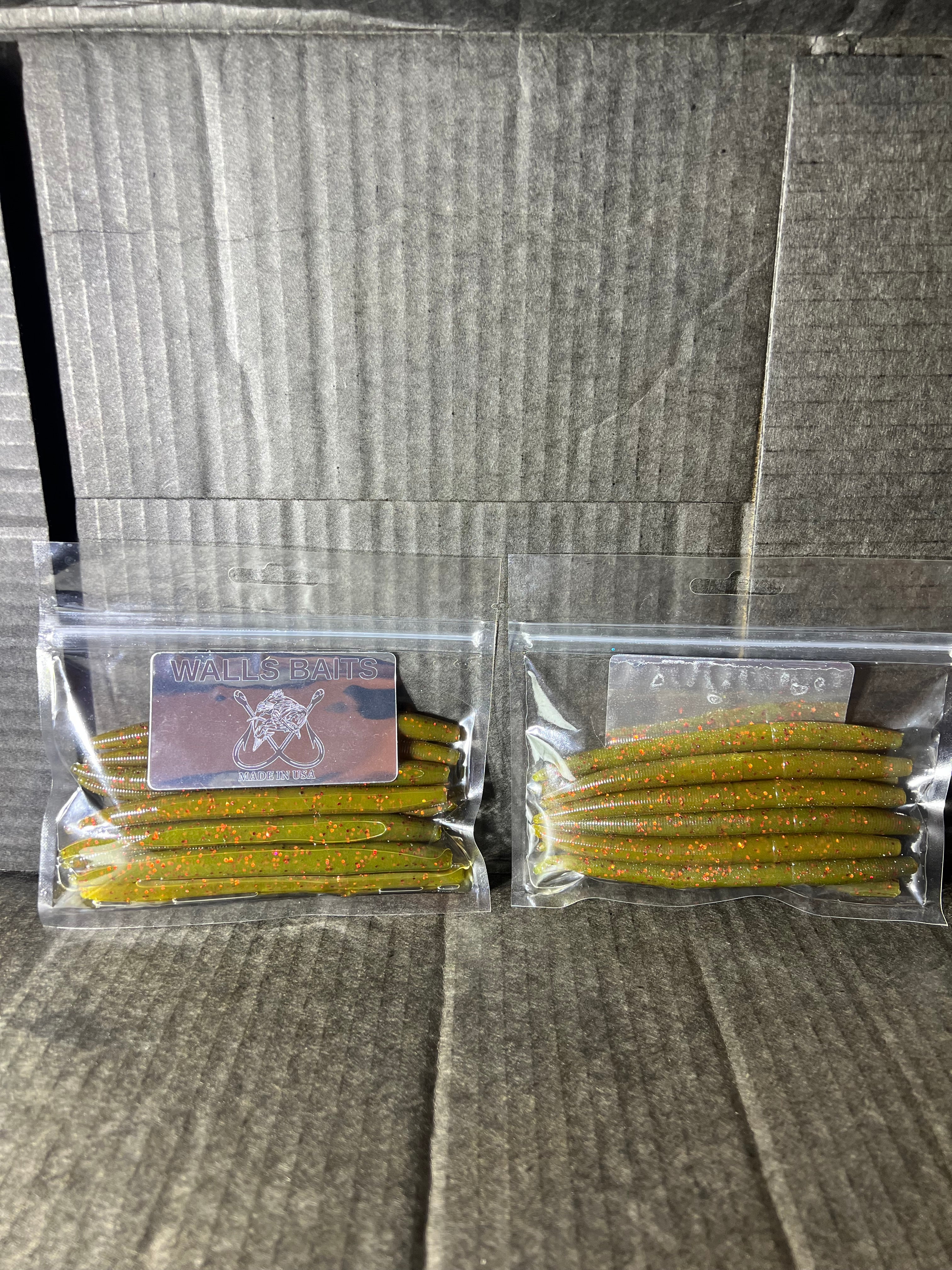 Watermelon Green with red flake 5-inch salted Senko=Watered